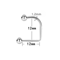Bijoux de piercing pour lèvres gothiques minimalistes en acier inoxydable, barre fer à cheval en U, anneau en C, clips pour lèvres