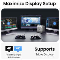 Station d'extension Thunderbolt 3 40 Gbps pour Mac Mini M4 M4 Pro, double boîtier SSD NVMe M.2 RAID 0, triple affichage DP 4K, PD 65W