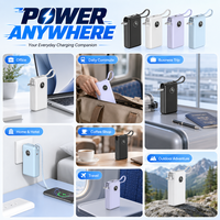 Cargador Portátil de 20000mAh, Mini Banco de Energía con Opciones de Enchufe para UE, Reino Unido y EE. UU., Cable Tipo-C Integrado, Carga Rápida de 35W