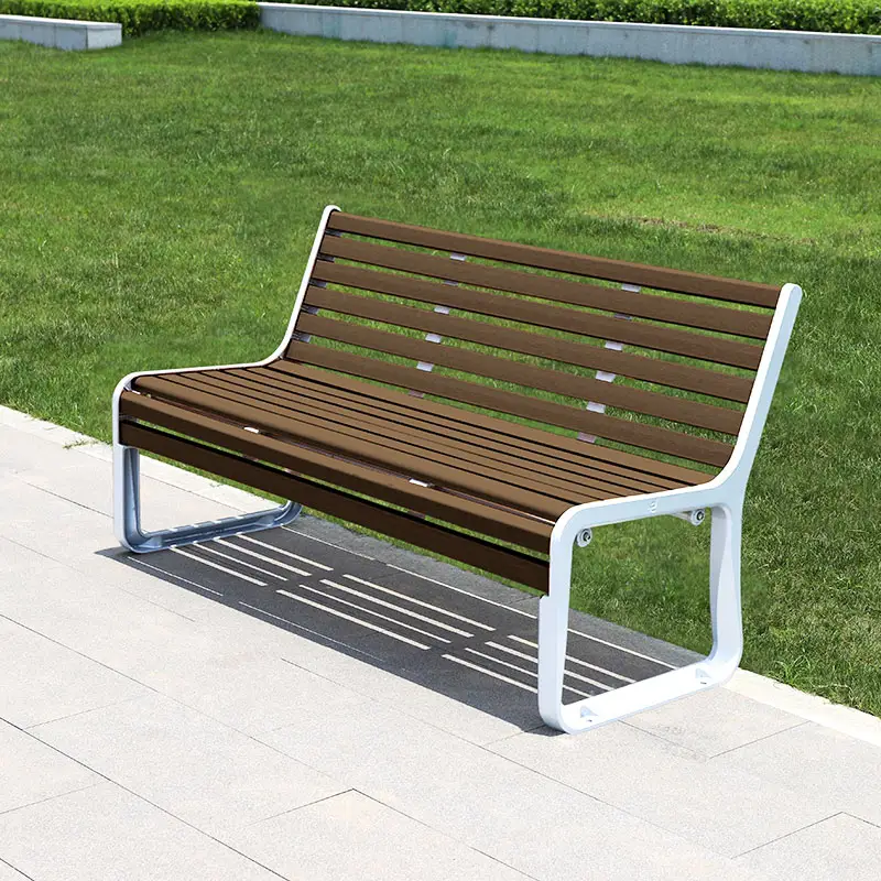 OEM Manufacturer Durable Comfort Waiting Garden Patio Bench Chair Metal and Wood with Ductile Outdoor Legs