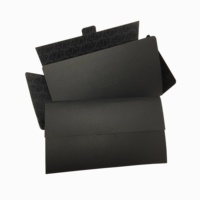 Boîte en papier de style enveloppe noire, enveloppe pliante à fentes pour l'emballage de cartes/gants/masques, boîte enveloppe personnalisée