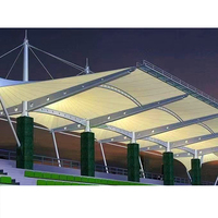 Nueva Tendencia en Gradas para Estadios de Fútbol al Aire Libre, Cubierta de Membrana PVDF, Estructura de Acero, Techo para Tribunas, Clasificación de Resistencia al Fuego B1, Protección UV