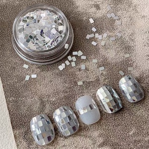 Wholesale Trendy Square Silver Sequin <b>Nail</b> <b>Glitter</b> Luxurious And Dazzling Powder - Product Image 1