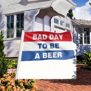 Drapeaux publicitaires 3x5FT (90x150cm) personnalisés avec logo, impression numérique, en polyester écologique, pour événements 'Bad Day Be Beer' - Product Image 2