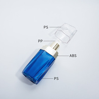 Vente en gros de flacons de cosmétiques et de produits de soin de la peau en acrylique bleu de 50 g, luxe léger