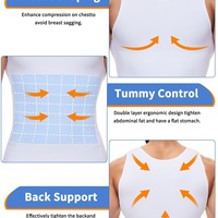Camisas de compresión moldeadoras para hombres, camisas de compresión para hombres, moldeador de cuerpo de compresión abdominal de pecho de plástico con cualquier corte