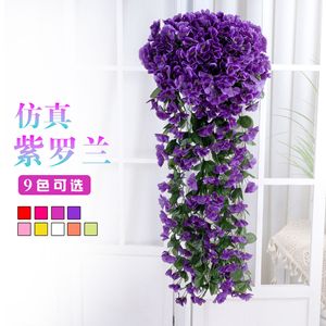 Guirlande murale de fleurs artificielles en soie violettes, décoration de mariage, hydrangea fait main en relief par moulage par injection - Product Image 2