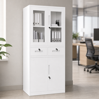 Armoire de classement métallique professionnelle à 2 tiroirs, armoire de classement de bureau en acier, armoires de rangement avec serrure pour documents