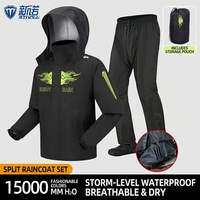 Ensemble imperméable réfléchissant personnalisé pour moto/vélo électrique, veste et pantalon de pluie séparés pour homme, livreur