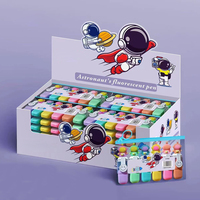 A.NI Lot de 6 surligneurs fluorescents miniatures Kawaii à pointe plate, séchage rapide, 6 couleurs, pour étudiants