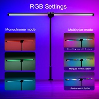 Lampe de table RVB à télécommande avec double tête réglable pour écran d'ordinateur 24W
