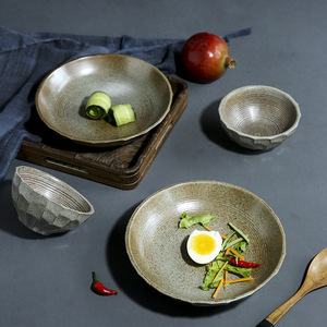 Juego de Vajilla de Cerámica Ecológica Verde con Diseño Floral, Tazón Redondo de Arcilla con Cuchara para Sopa y Ensalada, Venta al Por Mayor - Product Image 6