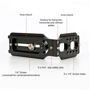 Takenoken nhanh chóng phát hành hình chữ <span class=keywords><strong>L</strong></span> nhôm <span class=keywords><strong>Tripod</strong></span> gắn kết cơ sở tấm cho khung dọc cho máy ảnh ngang hành động máy ảnh - Product Image 4