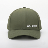 Gorras de Béisbol Deportivas de 5 Paneles con Perforaciones Cortadas a Láser, Impresión Puff, Diseño Personalizado, 100% Algodón, Ajustables