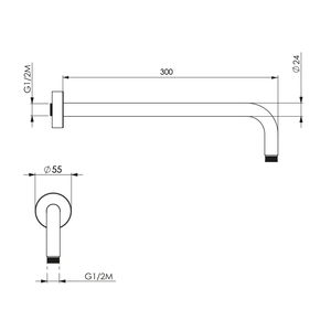 เครื่องมือหมุนหัวฝักบัวทรงกลมสีดำ30ซม. - Product Image 3