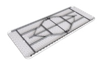 Table pliante rectangulaire d'extérieur blanche de 6 pieds x 8 pieds, en plastique, pliable en deux, avec option de chaises pliantes disponible