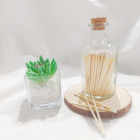 Allumettes de sécurité en bois à pointe ronde, emballées dans une bouteille en verre à col long avec bouchon en liège de pharmacie, autocollant personnalisé avec logo