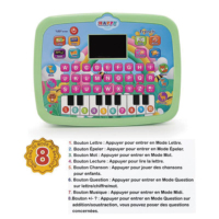 SamToyCn personalizado francés bebé tableta juguete PC portátil Pad máquina de aprendizaje niños aprendizaje tableta juguete educativo con pantalla Led