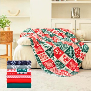 Tùy chỉnh thiết kế phẳng quay màn hình in ấn mô hình giáng sinh chống Đóng cọc cực <span class=keywords><strong>Fleece</strong></span> Chăn với in logo - Product Image 3