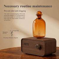 Diffuseur d'huiles essentielles nébulisant noir rechargeable sans eau pour hôtel et usage domestique, alimenté par batterie, cadeau de Noël