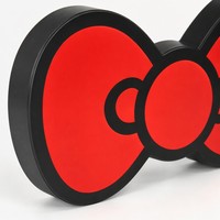 Boîte cadeau de luxe en papier rouge en forme de nœud, design 3D de nœud de dessin animé, avec contour noir, OEM, marque privée, vente en gros