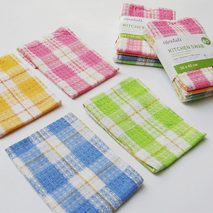 Lot de 4 torchons de cuisine essentiels en coton à carreaux, absorbants, pour le nettoyage domestique - Product Image 5