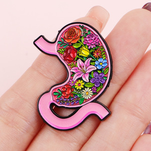 2026 Novo Design Criativo Broche de Metal com Flor e Órgãos Humanos para Decoração de Roupas de Médico e Bolsas, Presente Promocional em Atacado - Product Image 4