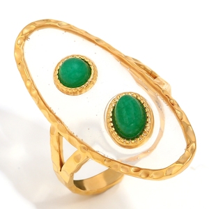 Estilo Europeo Americano Retro 18K oro estrella de mar piedra preciosa He luz transfronteriza joyería de lujo anillos de moda de acero inoxidable - Product Image 2