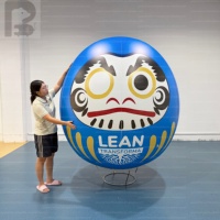 Daruma géant gonflable lumineux à LED en PVC, étanche, avec logo personnalisé, modèle de poupée japonaise pour exposition, événement commercial, décoration porte-bonheur/festival/magasin