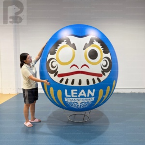 Muñeco inflable gigante Daruma con iluminación LED, de PVC hermético, con logotipo personalizado, modelo de muñeca japonesa para exposiciones, eventos comerciales, decoración de la suerte/festivales/tiendas - Product Image 1