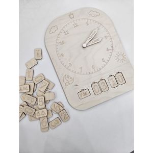 Montessori <b>Wooden</b> <b>Clock</b> Toy for Kids Learning Time Analog and <b>Digital</b> Matching Board Educational Puzzle Preschool Teaching Aid - Product Image 3