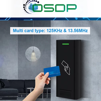 Lector de Tarjetas de Acceso ABS Impermeable al por Mayor, Doble Frecuencia RFID NFC 125kHz 13.56MHz, Protocolo ISO 14443A OSDP, Control de Acceso