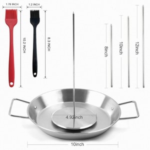 Parrilla vertical de acero inoxidable con 3 brochetas desmontables y almohadillas para asar a la parrilla, para uso doméstico y hotelero. - Product Image 2