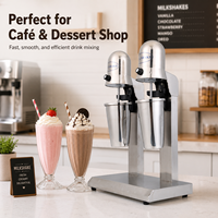 Nouvelle machine à milkshake automatique en acier inoxydable à double tête, machine à thé à bulles électrique 220V, mélangeur de mousse