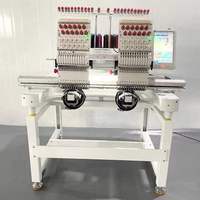 Machine à broder informatisée commerciale Sinsim à 2 têtes, 1200 tr/min, haute vitesse, pour la broderie de motifs sur casquettes, vêtements et textiles