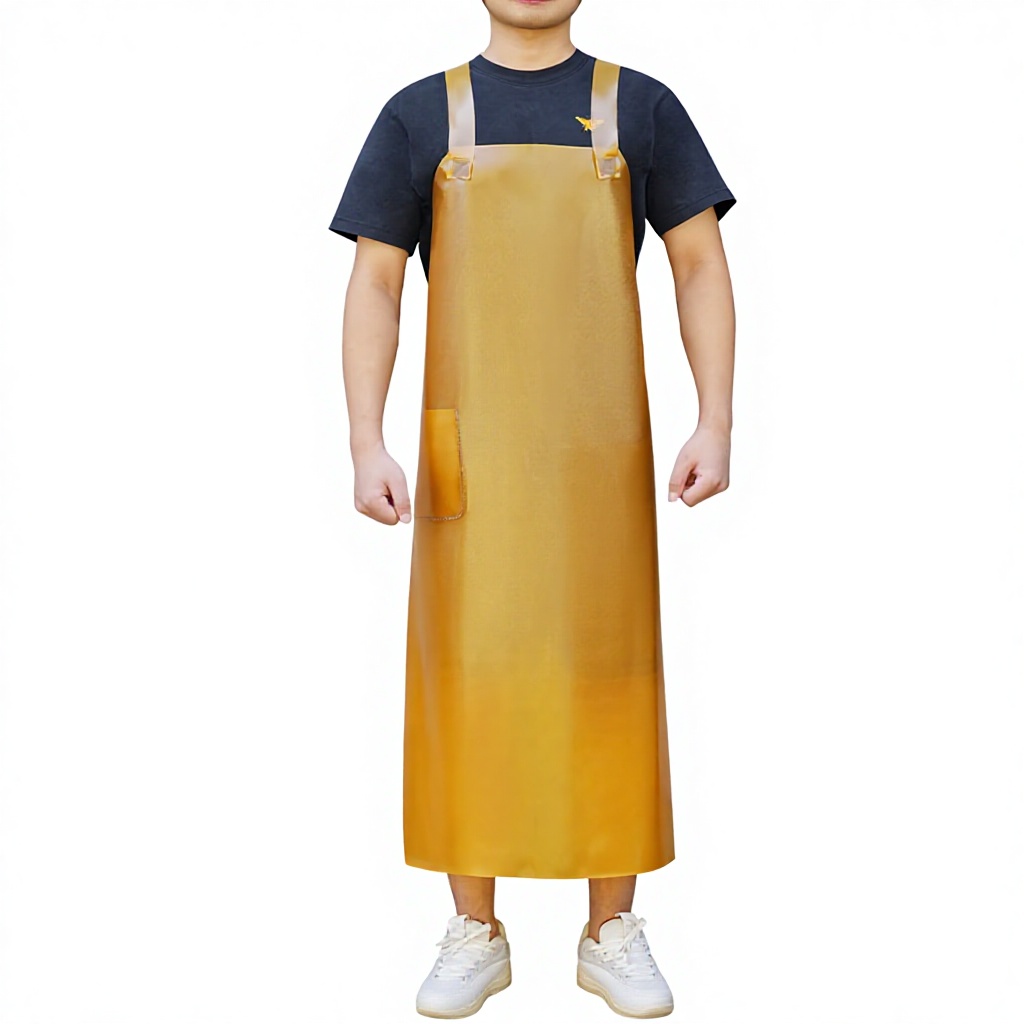 Delantal amarillo reforzado.