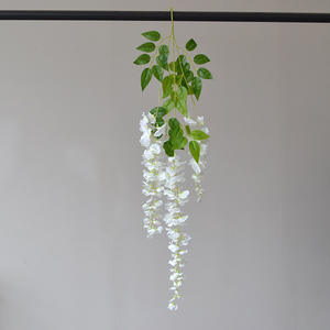 IJ046 Fleurs artificielles de glycine en gros 105cm 3 branches Haute qualité Fleurs artificielles de glycine suspendues Décoration de mariage et de fête - Product Image 5