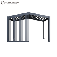 Pergola bioclimatique de jardin en aluminium électrique au design moderne, finition thermolaquée, couleurs personnalisables, motorisée
