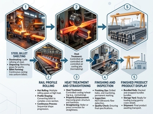 Rail en acier allié traité thermiquement R350HT, rail de voie ferrée à charge lourde, rail robuste pour <span class=keywords><strong>la</strong></span> construction ferroviaire, livraison directe d'usine - Product Image 4