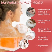 Savon Solide Artisanal au Lait de Chèvre et Miel, Naturel, Biologique, Non Irritant, Éclaircissant et Exfoliant pour la Peau, en Forme de Gâteau