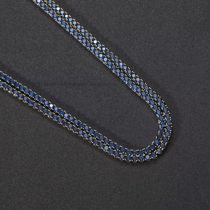 4mm Blue Zirconium Tennis Clavicle Chain Single Row Zircon Bracelet, <b>Couple</b> <b>Necklace</b>. Tanjing Fashion Lijing <b>Necklace</b> - Product Image 2
