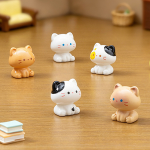 Figurine en résine de chaton vache laitière siamoise assise mignonne, accessoire de décoration DIY charmant et ornement de bureau - Product Image 2