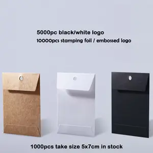 5x7cm Custom Black <strong>Brown</strong> Kraft Clothes Mini <strong>Small</strong> Paper Spare Button <strong>Envelope</strong> With Logo - Product Image 2