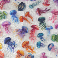 Ychon spécial vie marine méduse autocollant PET étanche décoratif ordinateur portable personnalisé dessin animé mer Animal méduse autocollant