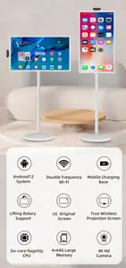32-дюймовый семейный комнатный развлекательный Android 12 умный ЖК-дисплей беспроводной Подставка на меня Портативный сенсорный экран ТВ стоя