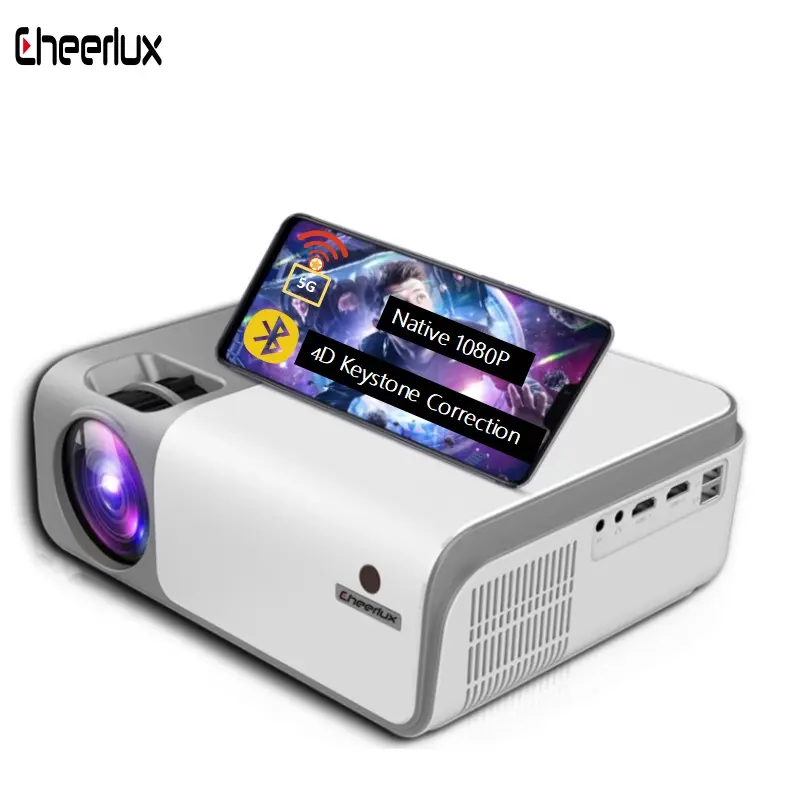 Smart LCD Video Native 1920x1080P 4D Keystone Correction LED Home Theater Projector Proyector 3D Beamer