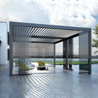 Luxus wasserdichte Hochleistungs-Outdoor-Aluminium legierung Pergola Mode Motorisierte Markise Lamellen dach Wintergarten Pavillon Stilvoll