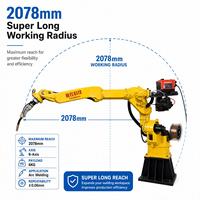 Robot industriel de soudage et de meulage à 6 axes, moteur de boîte de vitesses, charge utile de 6 kg, portée de 2078 mm, haute précision, protection IP54, pour usine