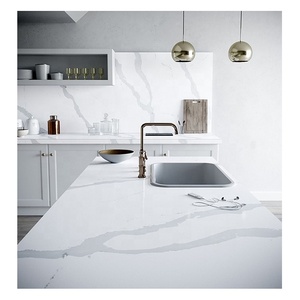 人工石スラブl形アイランドプレファーブリテッドクォーツキッチンカウンタートップ - Product Image 4