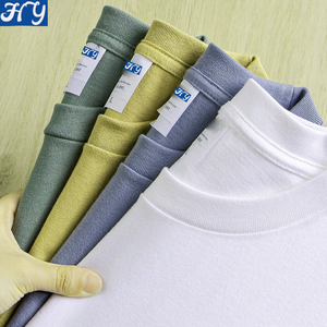 Vente en gros Qualité <span class=keywords><strong>de</strong></span> luxe personnalisée Bouffée Impression Logo 250gsm Coton Femmes Hommes Goutte Épaule T-<span class=keywords><strong>shirt</strong></span> Lourd T-<span class=keywords><strong>shirt</strong></span> Surdimensionné - Product Image 2